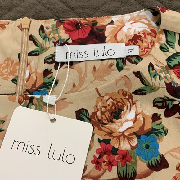ModCloth NWT Fit & Flare Beige Floral Dress size XL - Picture 12 of 17